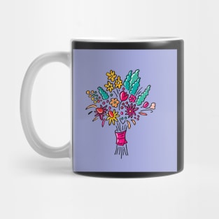 Floral bouquet on blue bell Mug